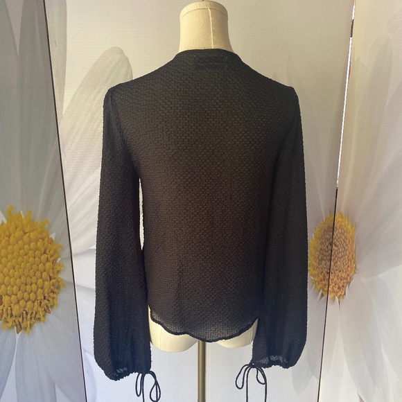 Urban Outfitters black blouse with ties - Picture 2 of 4
